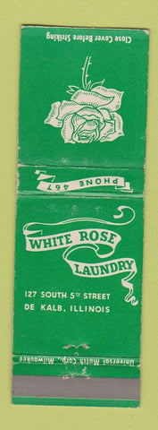 Matchbook Cover - White Rose Laundry De Kalb IL WEAR