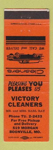 Matchbook Cover - Victory Cleaners Boonville MO ORANGE