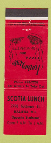 Matchbook Cover - Scotia Lunch Halifax NS