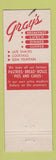 Matchbook Cover - Gray's Restaurant Sandwich Shop Atlantic City NJ