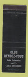 Matchbook Cover - Club Rendez Vous Cuba MO