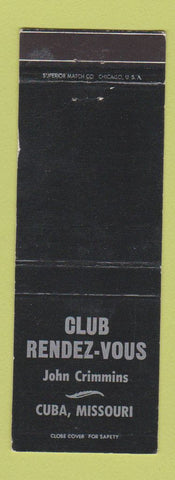 Matchbook Cover - Club Rendez Vous Cuba MO