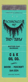 Matchbook Cover - C&K Oil Dover Foxcroft ME