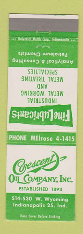 Matchbook Cover - Crescent Oil Company Indianapolis IN