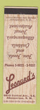 Matchbook Cover - Leonard's Restaurant Albuquerque NM