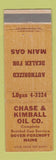 Matchbook Cover - Chase & Kimball Oil Dover Foxcroft ME WEAR