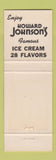 Matchbook Cover - Howard Johnson's Motor Lodges Ice Cream