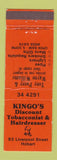 Matchbook Cover - Kingo's Discount Tobacco Hair Salon Hobart Australia