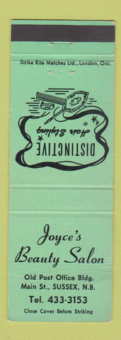 Matchbook Cover - Joyce's Beauty Salon Sussex NB GREEN WEAR