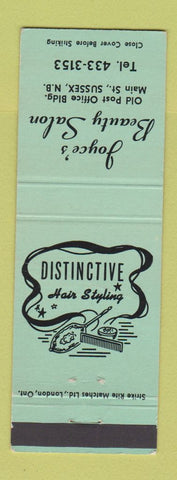 Matchbook Cover - Joyce's Beauty Salon Sussex NB GREEN