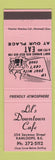 Matchbook Cover - Lil's Downtown Cafe Kamloops BC