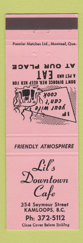 Matchbook Cover - Lil's Downtown Cafe Kamloops BC