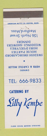 Matchbook Cover - Lilly Kempe Catering Medford MA