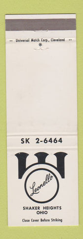 Matchbook Cover - Leonello Restaurant Shaker Heights OH
