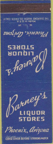 Matchbook Cover - Barney's Liquor Stores Phoenix AZ