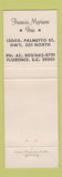 Matchbook Cover - Francis Marion Inn Florence SC WEAR