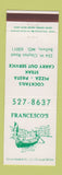 Matchbook Cover - Francesco's Pizza Italian Restaurant Ballwin MO
