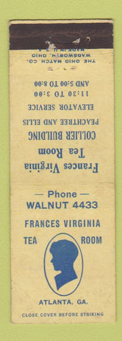 Matchbook Cover - Frances Virginia Tea Room Atlanta GA