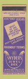Matchbook Cover - Snyder's Jewel Box Jewelry Staunton VA