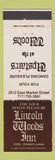 Matchbook Cover - Lincoln Woods Inn York PA
