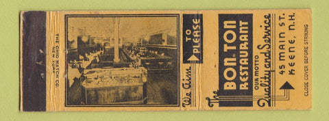 Matchbook Cover - Bon Ton Restaurant Keene NH WEAR