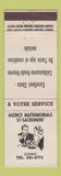 Matchbook Cover - Agence Matrimoniale St Sacrement Quebec QC