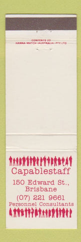 Matchbook Cover - Capablestaff Temporary Employment Brisbane Australia