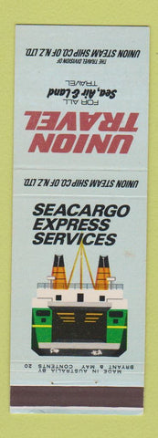 Matchbook Cover - Union Travel Agency Union Steamship Seacargo Australia