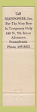 Matchbook Cover - Manpower Employment girlie Allentown PA