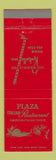 Matchbook Cover - Plaza Italian Restaurant Rockville MD