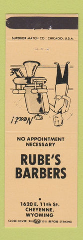 Matchbook Cover - Rube's Barbers Cheyenne WY PEACH