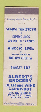 Matchbook Cover - Albert's Grocery Canton OH