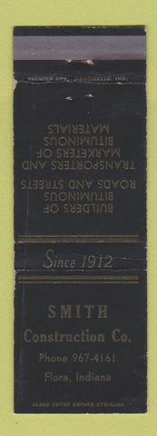 Matchbook Cover - Smith Construction Roads Streets Flora IN WEAR