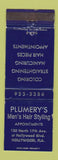 Matchbook Cover - Plumery's Men's Hair Salon Hollywood FL WEAR