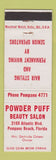 Matchbook Cover - Powder Puff Beauty Salon Pompano Beach FL hair