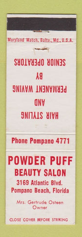 Matchbook Cover - Powder Puff Beauty Salon Pompano Beach FL hair