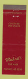 Matchbook Cover - Michael's Hair Salon Bendigo Australia MAROON
