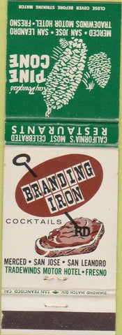 Matchbook Cover - Branding Iron Steak House Merced CA