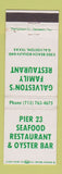 Matchbook Cover - Pier 23 Seafood Restaurant Galveston TX