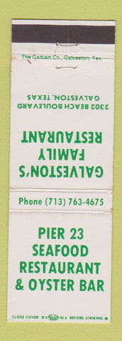 Matchbook Cover - Pier 23 Seafood Restaurant Galveston TX