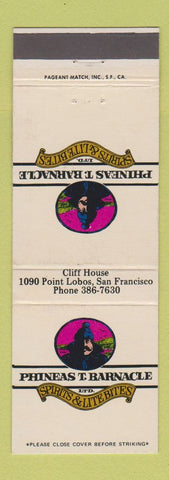 Matchbook Cover - Phineas T Barnacle Restaurant Cliff House San Francisco CA
