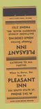 Matchbook Cover - Pleasant Inn Restaurant Rehoboth Beach DE Dover