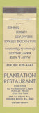 Matchbook Cover - Plantation Restaurant Virginia Beach VA