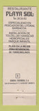 Matchbook Cover - Playa Restaurant Torremolinos Spain