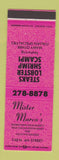 Matchbook Cover - Mister Marco's Italian Restaurant Milwaukee WI