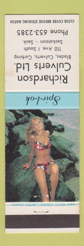 Matchbook Cover - Richardson Culverts Saskatoon SK pinup WEAR