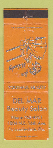 Matchbook Cover - Del Mar Beauty Salon Fort Lauderdale FL ORANGE