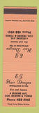 Matchbook Cover - EJ Hair Salon Toronto ON ORANGE