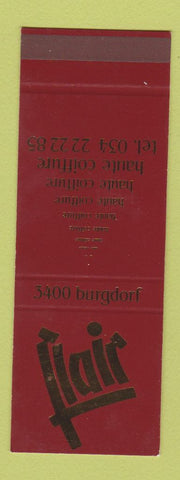 Matchbook Cover - Flair Hair Salon Burgdorf Germany SAMPLE