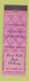 Matchbook Cover - David Wall's Studio Beauty Salon Hair Salon Phoenix AZ